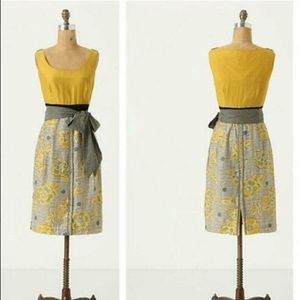Anthropologie blooming goldenrod dress